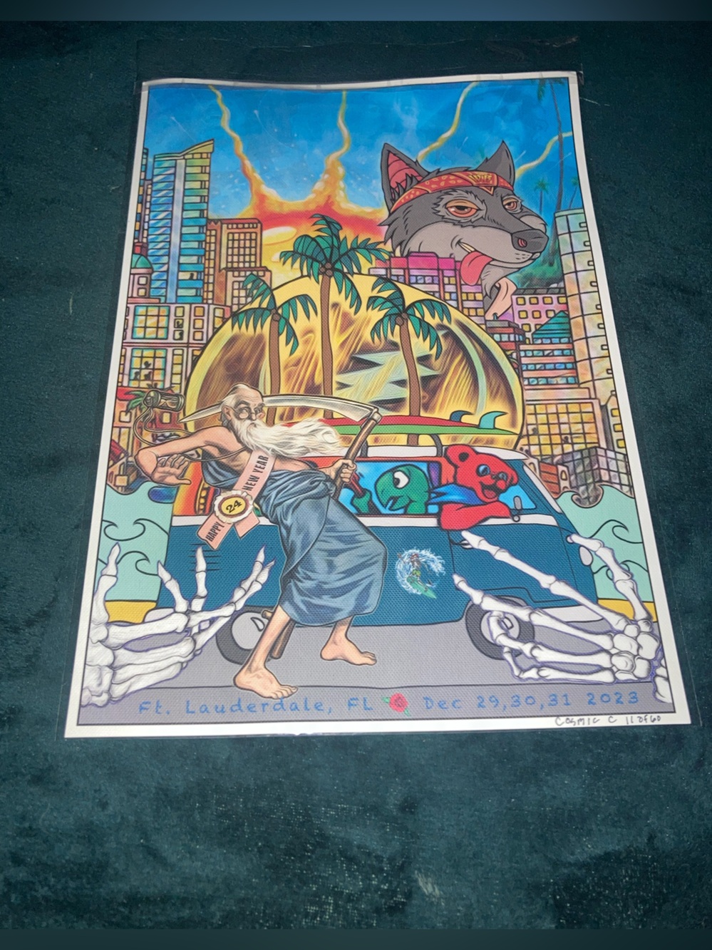 NYE 12/31/23 Bob Weir & The Wolf Brothers Cosmic C Original Sold Out Lot Poster